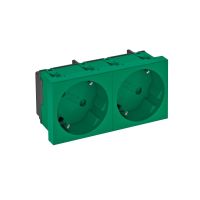 Kištukinis lizdas dvigubas 33° su apsauga 250V, 10/16A Polikarbonatas mėtos žalumo RAL 6029 STD-D3S MZGN2 - OBO BETTERMANN (pavadinimas tikslinamas)