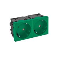 Kištukinis lizdas dvigubas 33° Apsaug. kontaktas, Connect 45 250V, 10/16A Polikarbonatas mėtos žalumo RAL 6029 STD-D3SC MZGN2 - OBO BETTERMANN (pavadinimas tikslinamas)