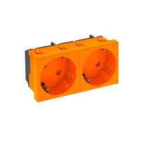 Kištukinis lizdas dvigubas 33° su apsauga 250V, 10/16A Polikarbonatas oranžinis RAL 2004 STD-D3S ROR2 - OBO BETTERMANN (pavadinimas tikslinamas)