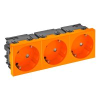 Kištukinis lizdas trigubas 33° Apsaug. kontaktas, Connect 45 250V, 10/16A Polikarbonatas oranžinis RAL 2004 STD-D3SC ROR3 - OBO BETTERMANN (pavadinimas tikslinamas)