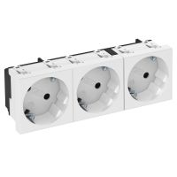Kištukinis lizdas trigubas 33° su apsauga 250V, 10/16A Polikarbonatas baltas RAL 9010 STD-D3S RW3 - OBO BETTERMANN (pavadinimas tikslinamas)