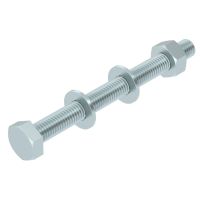 Varžtas šešiakampe galvute su veržle ir poveržle M10x110 Plienas galvanizuotas padengus cinku SKS 10x110 G - OBO BETTERMANN (pavadinimas tikslinamas)