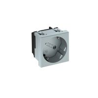 Kištukinis lizdas viengubas 33° su apsauga 250V, 10/16A Polikarbonatas lakuoto aliuminio STD-D3S AL1 - OBO BETTERMANN (pavadinimas tikslinamas)