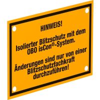 Informacinė lentelę OBO isCon systemai 150x100mm Polistirolas geltona isCon HWS - OBO BETTERMANN (pavadinimas tikslinamas)