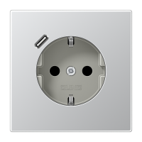 Lizdas p/t SCHUKO su USB C 2A/3A aliuminio spalvos LS - JUNG