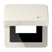 Hinged lid USB with centre plate - JUNG (pavadinimas tikslinamas)