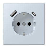 Lizdas p/t SCHUKO su USB A ir USB C 3A outremer pale 16A 250V LE CORBUSIER - JUNG