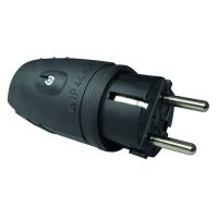 Kištukas a/k SCHUKO 3P 16A 250V AC guminis juodas IP44 PGSS44 - PROTEC