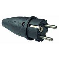Kištukas a/k SCHUKO 3P 16A 250V AC sunkioms sąlygoms guminis juodas IP44 PSTECK16A - PROTEC