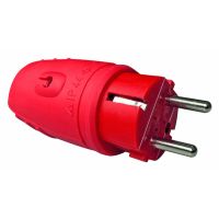 Kištukas a/k SCHUKO 3P 16A 250V AC guminis raudonas IP44 PGSR44 - PROTEC
