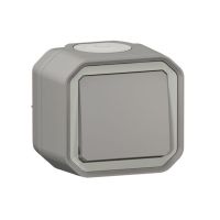 Perjungiklis v/t viengubas IP55 pilkos spalvos 10A 250V Plexo - LEGRAND