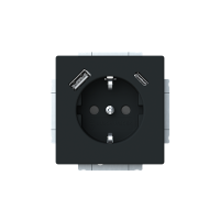 Lizdas p/t SCHUKO su USB A ir USB C 2.4/3A juodos matinės spalvos 16A 230V 20 EUCB2USBAC-885-500 Future Linear - ABB