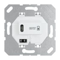 Lizdas p/t USB C 3A 60W baltos spalvos - JUNG