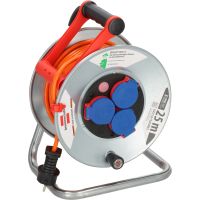 Ilgiklis-ritė 25m 3 lizdų AT-N05V3V3-F 3x1.5 guminis oranžinis IP44 su termine apsauga plieninis būgnas Garant S - BRENNENSTUHL