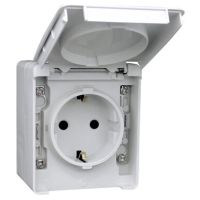 Lizdas v/t SCHUKO su dangteliu IP65 pilkos spalvos 16A 250V - EFAPEL