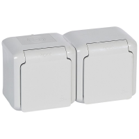 Lizdas v/t dvigubas IP44 pilkas 16A 250V Forix - LEGRAND