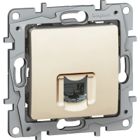 Lizdas kompiuterinis 1x8 be rėmelio dramblio kaulo spalvos RJ45 Kat.6 neekranuotas UTP NILOE - LEGRAND