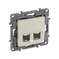 Lizdas kompiuterinis 2x8 be rėmelio dramblio kaulo spalvos RJ45 Kat.6 NILOE - LEGRAND