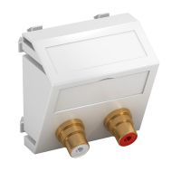 Multimed. lizd. audio "tulpė" 2 jungtys lizdas- lizdas 45x45mm Polikarbonatas baltas RAL 9010 MTS-2R F RW1 - OBO BETTERMANN (pavadinimas tikslinamas)