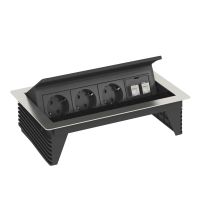 Dėžė į stalą su lizdais 3xSCHUKO + 2xRJ45 sidabrinė spalvos DESKBOX DBK2-D4 D3S2K - OBO BETTERMANN