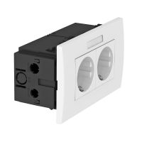 Lizdas dvigubam Modul45 84x140x59mm Polikarbonatas baltas RAL 9010 SDE-RW D0RW2B - OBO BETTERMANN (pavadinimas tikslinamas)