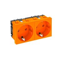 Kištukinis lizdas 0°, dvigubas su apsauga 250V, 10/16A Polikarbonatas oranžinis RAL 2004 STD-D0 ROR2 - OBO BETTERMANN (pavadinimas tikslinamas)