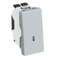 išjungėjas su LED pašvietimu 10 A, 250 V Polikarbonatas lakuoto aliuminio WS-UKL AL0.5 - OBO BETTERMANN (pavadinimas tikslinamas)