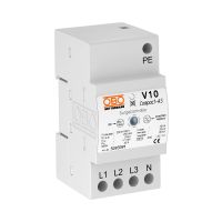 Apsauga viršįtampių 4P C+D 2+3 tipo su garsine signalizacija V10 COMPACT-AS - OBO BETTERMANN