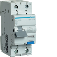 Relė srovės nuotėkio RCBO 2P 20A C 30mA su automatu 6kA AC-tipas - HAGER