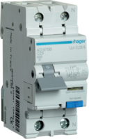 Relė srovės nuotėkio RCBO 2P 25A C 30mA su automatu 6kA AC-tipas - HAGER