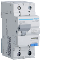 Relė srovės nuotėkio RCBO 2P 32A C 30mA su automatu 6kA AC-tipas - HAGER