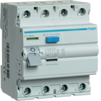 Relė srovės nuotėkio RCCB 4P 63A 300mA AC-tipas - HAGER