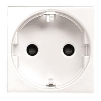 Lizdas p/t SCHUKO su apsauga nuo vaikų varžtiniai kontaktai baltos spalvos 2 modulių 16A 250V N2288 BL Zenit - ABB