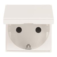 Lizdas p/t SCHUKO su dangteliu su apsauga nuo vaikų varžtiniai kontaktai baltos spalvos 2 modulių 16A 250V N2288.1 BL Zenit - ABB