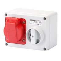 Lizdas CEE v/t 5P 16A 400V IP44 su kirtikliu ir fiksacija 5071321 - GEWISS