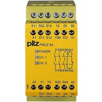 Relė saugos 3no+1nc 230V AC automatinis/rankinis/stebimas paleidimas varžtiniai kontaktai PNOZ X4 - PILZ