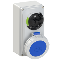 Lizdas CEE v/t 3P 16A 230V 6h IP67 su mechanine blokuote - PCE