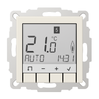 Reguliatorius temperatūros patalpos p/t su ekranu programuojamas dramblio kaulo spalvos A - JUNG