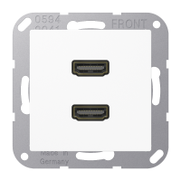 Lizdas HDMI dvigubas baltos spalvos A - JUNG