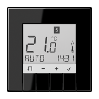 Reguliatorius temperatūros patalpos p/t su ekranu programuojamas juodas LS - JUNG