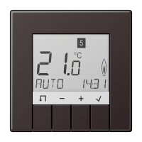 Reguliatorius temperatūros patalpos p/t su ekranu programuojamas dark spalvos LS - JUNG