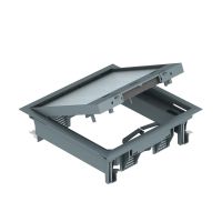 Dėžutė grindinė 6 vietų su dangčiu be laikiklių pilka RAL7011 GES4-2U10T 7011 - OBO BETTERMANN