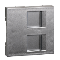 Dangtelis dvigubam moduliniam lizdui su užuolaidėle aliuminio spalvos System M - SCHNEIDER ELECTRIC