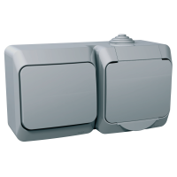 Lizdas v/t IP44 su viengubu jungikliu pilkos spalvos 16A 250V AC Cedar Plus - SCHNEIDER ELECTRIC