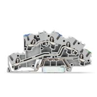 Gnybtas 2.5mm2 3 lygių N/L/PE pilkas ant bėgelio - WAGO