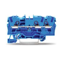 Gnybtas 4mm2 3 laidams mėlynas ant bėgelio - WAGO