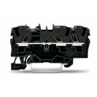 Gnybtas 4mm2 3 laidams juodas ant bėgelio - WAGO