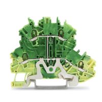 Gnybtas 1.0mm2 2 lygių PE geltonai žalias ant bėgelio - WAGO