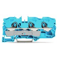 Gnybtas 10mm2 3 laidams mėlynas ant bėgelio - WAGO