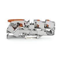 Gnybtas 16mm2 3 laidams atlenkiamas pilkas ant bėgelio - WAGO